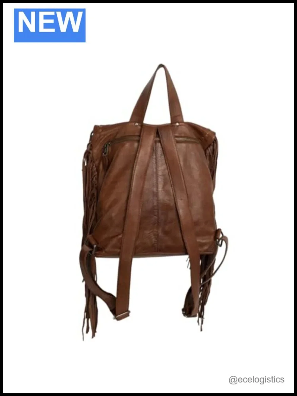 Genuine Full Grain Leather Fringe Backpack Women's Fashion Backpack
